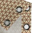 thumbnail image 3 of Ambesonne Geometric Grommet Curtain Single Panel, Grid Style Triangles, 50"x60", Beige Coral Dark Taupe, 3 of 5