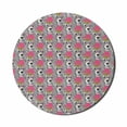 thumbnail image 1 of Dog Lover Mouse Pad for Computers, Repeating Pattern of Doodle Puppy with Long Ears Glasses and Crown, Round Non-Slip Thick Rubber Modern Gaming Mousepad, 8" Round, Pink Multicolor, by Ambesonne, 1 of 2
