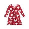 thumbnail image 3 of Abcomgle Valentines Dresses for Girls 5t-6t Funny Love Heart T Shirt Dresses for Girls Cute A-Line Long Sleeve Dress Outfits Crewneck Spring Twirly Dress Clothes for Girls,, 3 of 4