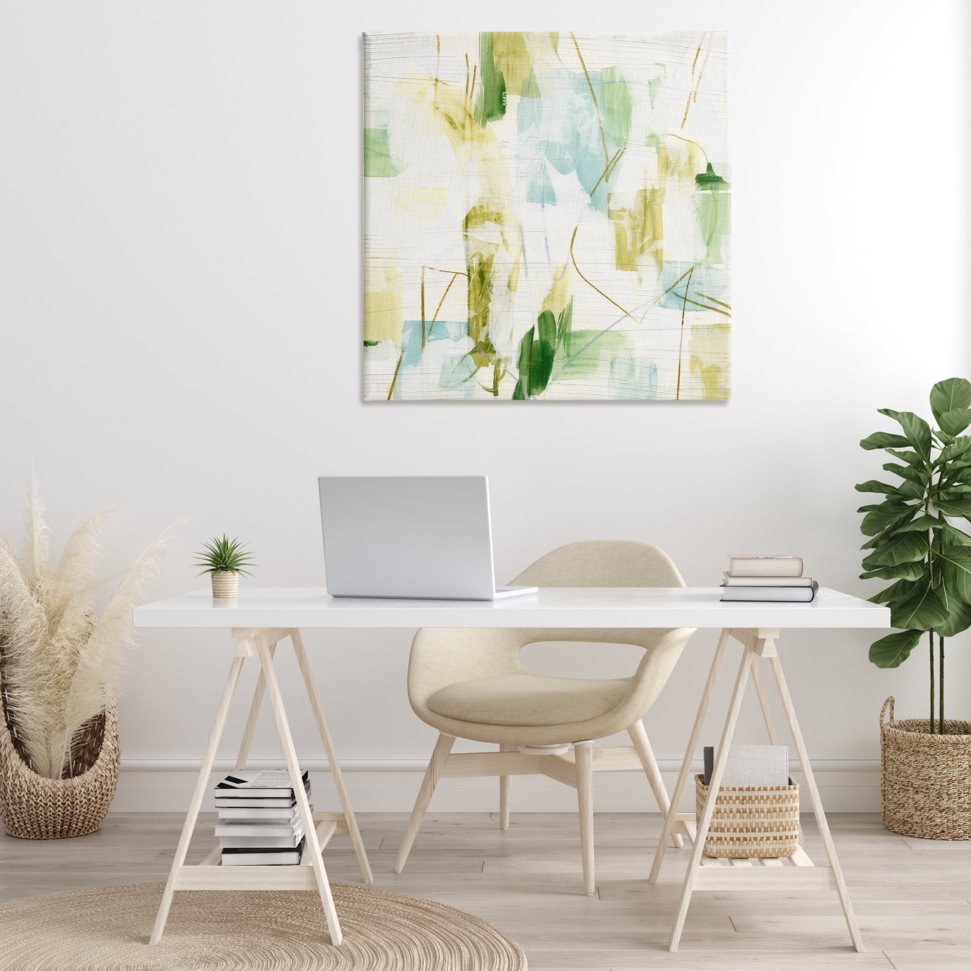 Stupell Industries Expressive Muted Abstraction Abstract Painting Gallery Wrapped Canvas Art Print Wall Art, 36 x 36