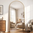 thumbnail image 6 of CuteDAY 76"x 34" Full Length Mirror Arched Standing Floor Mirror Full Body Mirror, Gold, 6 of 7