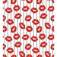 thumbnail image 3 of Ambesonne Glamour Duvet Cover Sets, Woman Lips Love Behind Bars, 2-Queen, Scarlet White and Grey, 3 of 7