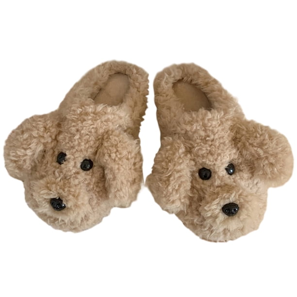Zapatillas de felpa para perros zapatillas de felpa con punta cerrada antideslizantes cómodas para hombres y mujeres