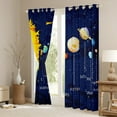 thumbnail image 3 of space 30%-50% Blackout curtains solar system curtains, outer space window curtains for teens universe themed bedroom curtains blue space galaxy starry sky curtains,2 panels 42"wx63"l, 3 of 5