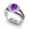 thumbnail image 2 of 2.35 Carat Oval Cut Amethyst & Garnet Gemstone Beautiful Anniversary Ring for Ladies Solid 14K White Gold Size 10.5 by Diamond-Capitals, 2 of 8