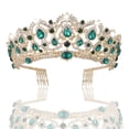 thumbnail image 1 of MACOIOR Coronas Tiaras para mujer Barroco Real Prom Reina Corona Rhinestone Cristal Nupcial Coronas Tiaras con Peine Concurso Princesa Corona, 1 of 5