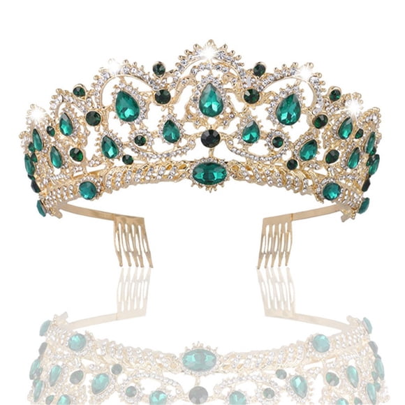 MACOIOR Coronas Tiaras para mujer Barroco Real Prom Reina Corona Rhinestone Cristal Nupcial Coronas Tiaras con Peine Concurso Princesa Corona