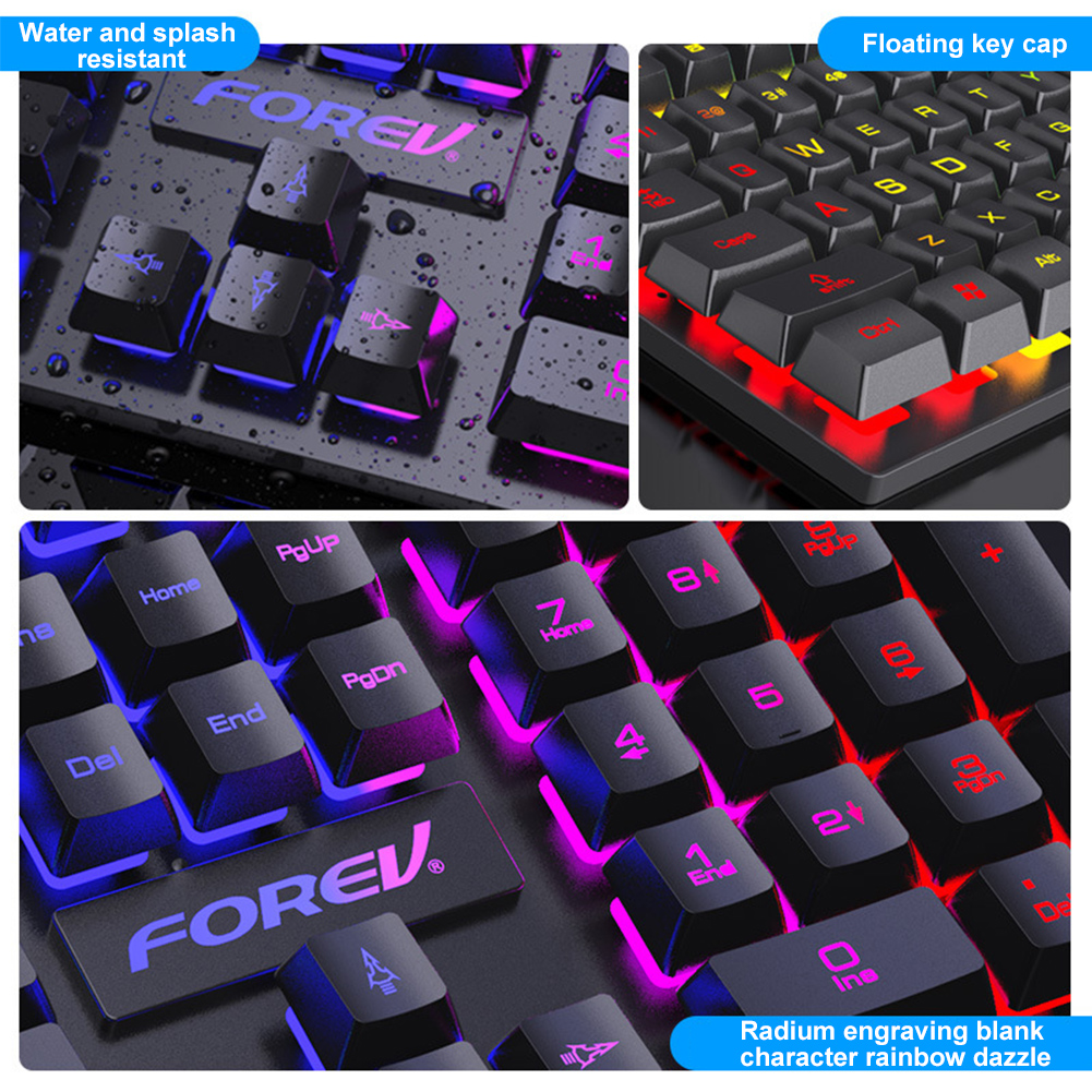 ITIGOITIE E-sports Gaming Wired Glowing Film Keyboard for Office, Desktop and Laptop - Black