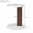 thumbnail image 2 of Mesa de extremo en forma de C, mesa lateral pequeña para sofá, mesa de sofá con marco de madera para sala de estar, 2 of 5