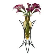 Angle View: Danya B. Amber Amphora Vase on Half Moon Metal Stand