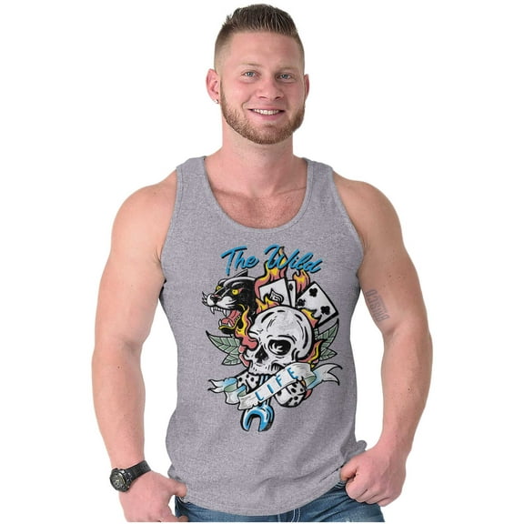 The Wild Life Skull Panther Tattoo Plus Size Graphic Tank Top Brisco Brands 2X