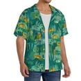 thumbnail image 4 of Honeii 's Jungle Leopard for men's short-sleeved button-up collared shirt featuring a pocket, perfect for beach vacations, and travel adventures., 4 of 5