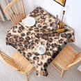thumbnail image 2 of Beige and Brown Leopard Pattern Square Tablecloth,Waterproof Square Table Cover,Wipeable Spillproof Washable Table Cover for Home Kitchen Party Decor 52"x52"(132x132cm), 2 of 6