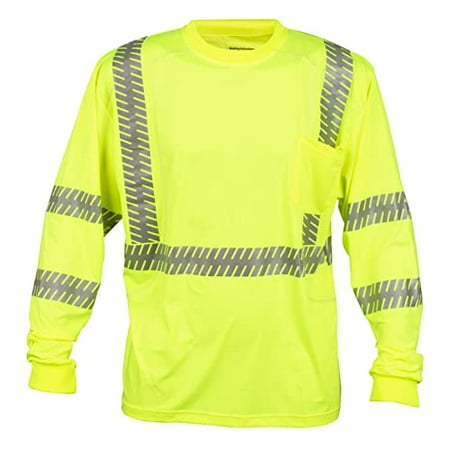 

10-Pack of Cordova V5613XL Cor-Brite Type R Class III Comfort Stretch T-Shirt Long Sleeves Chest Pocket 2-Inch Silver Reflective Tape 3X-Large