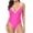 Hot Pink, variant on Women's One Piece Swimsuit Fashion V Neck Criss-Cross Back Bathing Suit Low Back Beach Vacation Swimwear (L, Orange)