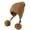 Gold, variant on Grid Pattern Three Wool Thickened Hat For Children Winter Velvet Outdoor Warm Knitted Hat