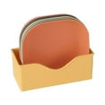 thumbnail image 2 of Set of 5 Plastic Plates With Holder Durable Shatterproof Deep Plates Solid  A, 2 of 8