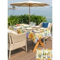 thumbnail image 5 of Outdoor Tablecloth with Umbrella Hole for Patio/Picnic/Party/Camping, Yellow Sunflowers Waterproof Table Cloth Rectangle Table Cover Washable, Spring Gnomes Hydrangea Daisy Plants (54"x 80"), 5 of 8