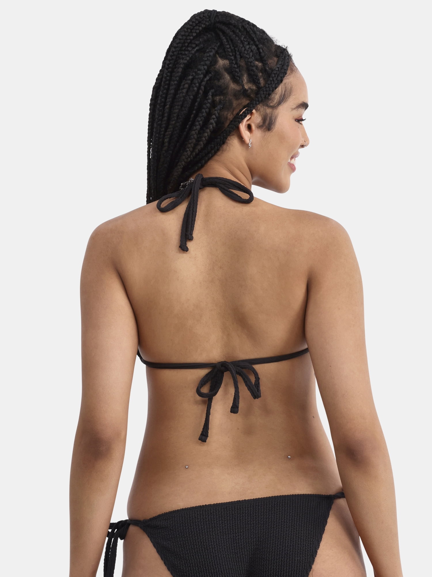 No Boundaries Women's Crinkle Triangle Bikini Top, Sizes XXS-XXL