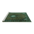 thumbnail image 2 of Ahgly Company Machine Washable Indoor Square Persian Turquoise Blue Traditional Area Rugs, 6' Square, 2 of 4