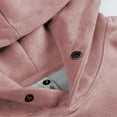 thumbnail image 5 of Yaoyar Mens Suede Casual Pullove Hoodie Pocket Hoody Pullover Big Men's Fashion Loose Button Hoodie Warm Pocket Long-sleeved Soild Sweatshirts,Pink,M, 5 of 5