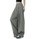 thumbnail image 5 of Lucakuins, pantalones de traje de pierna ancha para mujer, pantalones sueltos casuales elásticos de Color sólido para el trabajo, ropa de calle de oficina Lucakuins  moda, 5 of 9