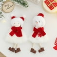 thumbnail image 3 of kiskick Reindeer/Santa Claus/Girl/Snowman Doll Christmas Tree Pendant: Plush Hat Red Scarf Long-Legged Handmade Festival Props Lovely Home Decor Hanging Xmas Pendant Party Supplies, 3 of 8