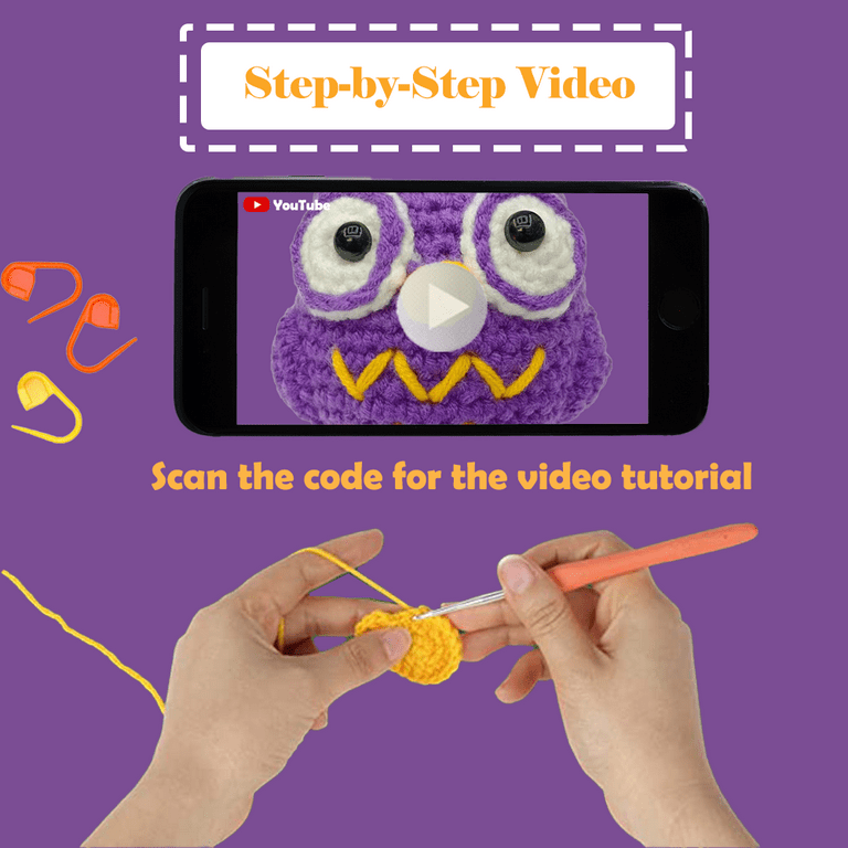  Lewhoo Crochet Starter kit, Crochet Kit for Beginners with  Video Tutorial, Crochet Animal Kit with Yarn, 2 Pcs Mermaids