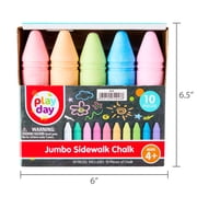 Play Day Jumbo Multicolor Sidewalk Chalk, 10 Count