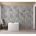 thumbnail image 5 of Botanical Wallpaper Wall Mural - Minimalist Grey Exotic Leaves, 5 of 5