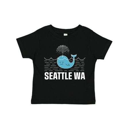 

Inktastic Seattle Washington Cute Whale Travel Gift Toddler Boy or Toddler Girl T-Shirt