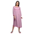 thumbnail image 1 of Moomaya Coton Femme Longueur Genou Manches 3/4 Chemise de Nuit Imprimée Tenue de Nuit, 1 of 5