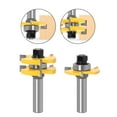 thumbnail image 2 of 2-Piece Woodworking Router Bit Set with 1/2-Inch Shank – Durable 3-Tooth T-Shape Jointing Knives for Carpentry, Compact Design for Easy Storage & Efficient Control, Ideal for Professionals and, 2 of 5