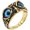 Gold Blue, variant on 10MM Unisex Stainless Steel Vintage Gothic Demon Eye Owl Biker Ring with Gemstone Eyes