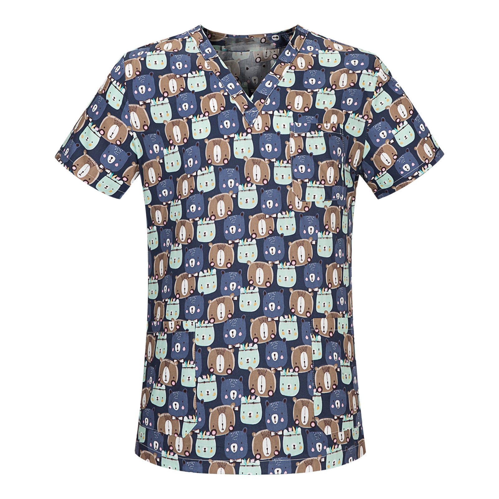 gakvbuo Nursing Uniform For Womens Scrubs Tops Color Casual Working