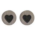 thumbnail image 1 of Pendientes Salvador Plata Estampados Hematita Negra, 1 of 9