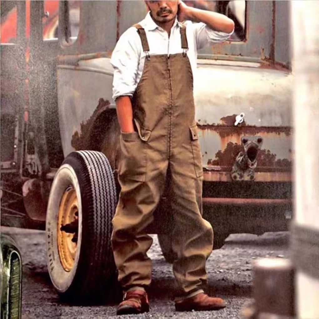 kurtrusly Stylish And Durable Men Vintage Work Dungarees For Fashionable Work Wear Modern Brown 5XL Walmart