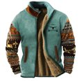 thumbnail image 1 of Men's Winter Warm Color Block Hooded Jacket Long Sleeve Padded Sweatshirt Outerwear for Fall and Cold Weather, 1 of 4