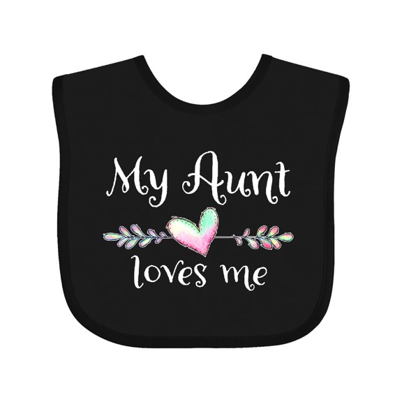 Inktastic My Aunt Loves Me Heart Boys or Girls Baby Bib