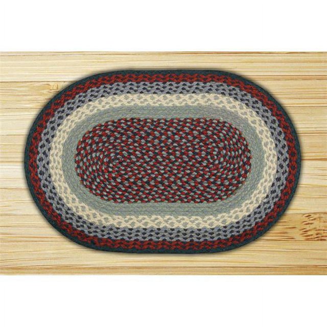 Earth Rugs 03-015 Tapis Ovale Bleu-Bourguignon
