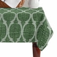 thumbnail image 4 of Dark Green Moroccan Table Cloth Waterproof Tablecloths, Middle Century Quatrefoil Plaid Art Tablecloth Dining Table Cover for Kitchen Party Tabletop Outdoor, Rectangle Tablecloth 60x84 Inch, 4 of 9