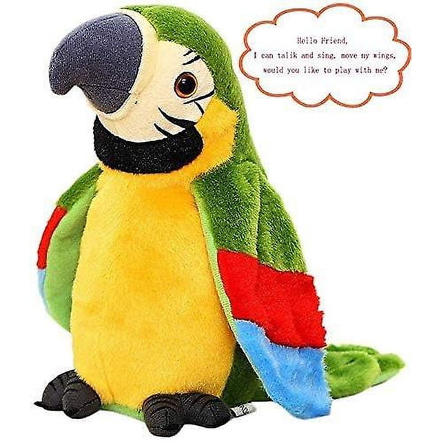 Juguete De Loro Eléctrico, Juguete Parlante, Juguete De Peluche, Con Función De Grabación Y Reproducción, Juguete De Peluche Para Niños Y Adolescentes (verde) Rojo Verde Cocina, Decoración y Otros