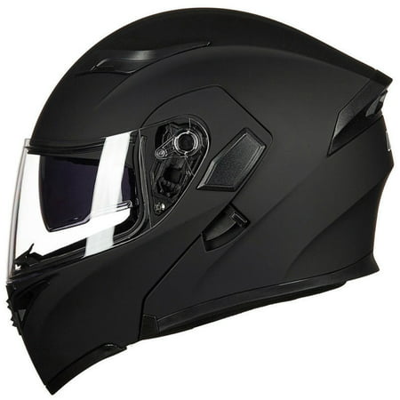 Cooligg Full Face Helmet Motorcycle Street Bike Helmet Dual Visor Flip up Modular DOT