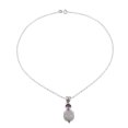 thumbnail image 3 of NOVICA Rainbow moonstone and amethyst pendant necklace, 'Alluring Serenity', 3 of 6