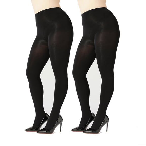 G&Y Plus Size Tights for Women, 20D/40D/60D/80D/100D Sheer to Opaque Pantyhose, Black XL