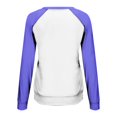 thumbnail image 4 of UAMVSH Women Casual Long Sleeve Sweatshirts Cute Valentine's Day Heart Graphic Pullover Tops Fashionable Color Block Fall Outfits(Large,Blue), 4 of 6
