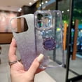 thumbnail image 3 of Glitter Gradient Popular TPU Phone case for iPhone 14 13 12 11 Pro Max Plus Unique Finger Ring Stand Border Bling Diamonds Back Cover(Clear,11 Pro Max), 3 of 8