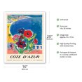 thumbnail image 2 of Côte d'Azur France - French Riviera - National Society of French Railways - Vintage Railroad Travel Poster by Tal c.1947 - Fine Art Matte Paper Print (Unframed) 16x20in, 2 of 4