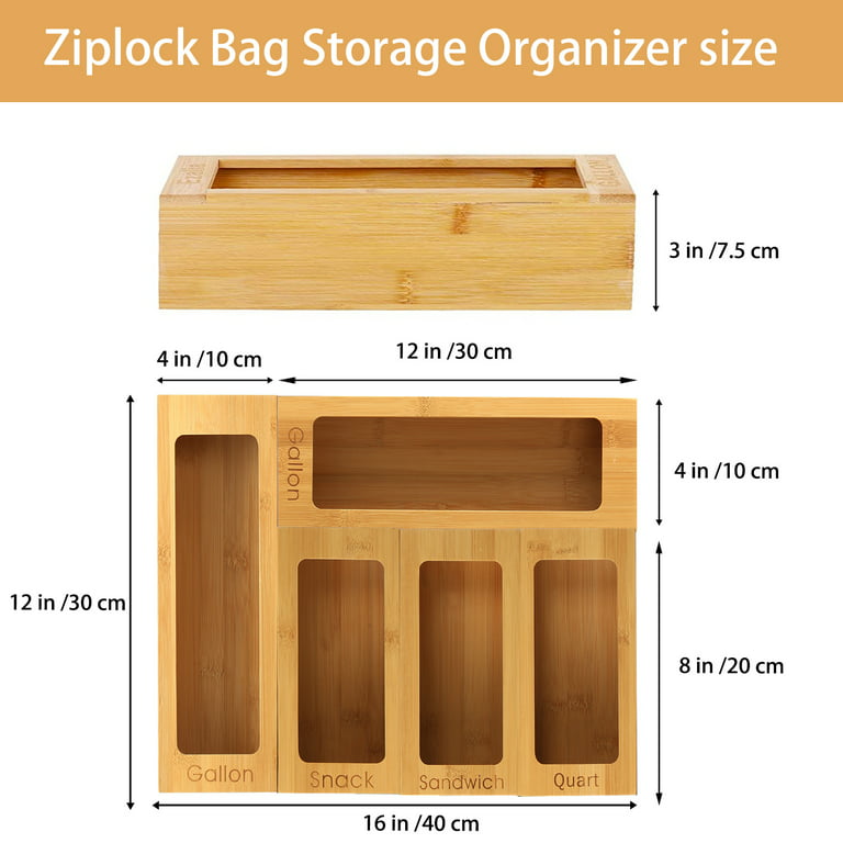 The Container Store Bamboo Plastic Bag Organizer Set of 5