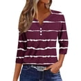thumbnail image 1 of Fiudx Camisetas para Mujer Blusa de Manga 3/4 Corta Estampada a La Moda para Mujer, Blusa Informal con Cuello Redondo, 1 of 5